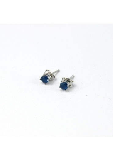Orecchini punto luce zircone blu﻿