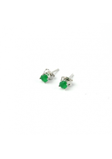 Orecchini  punto luce zircone verde﻿