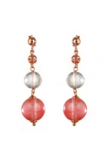 Orecchini quarzo rosa, Quarzo cherry﻿