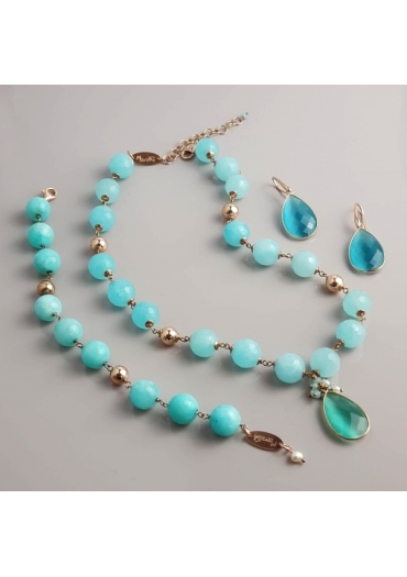 Parure giada verde acqua