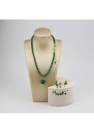 Choker agata verde smeraldo﻿