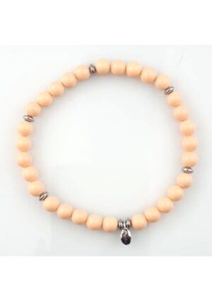 Bracciale elastico Bamboo rosa  6 mm﻿