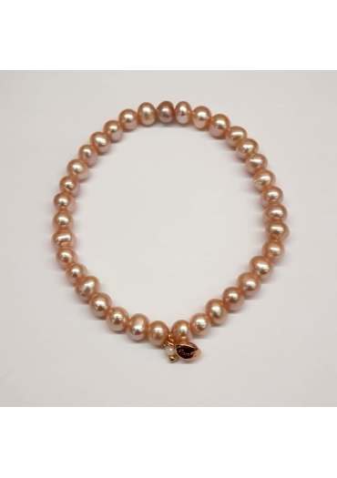 Bracciale perle coltivate 6 mm glicine
