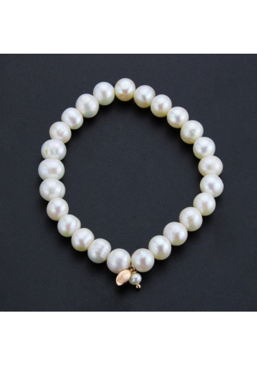 Bracciale perle coltivate bianche 8 mm