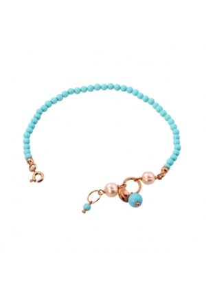 Bracciale Rugiada, pasta turchese 4 fiori﻿