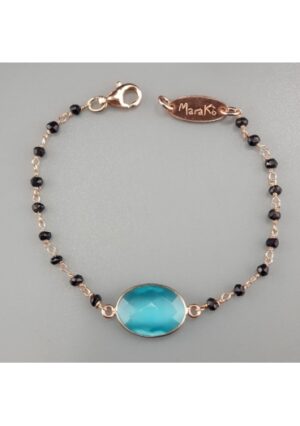 Bracciale spinello nero giada verde acqua﻿﻿