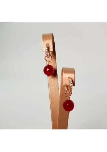 Cerchietti con zirconi, agata ruby 10 mm