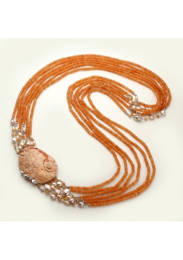 Chanel multifilo agata arancione
