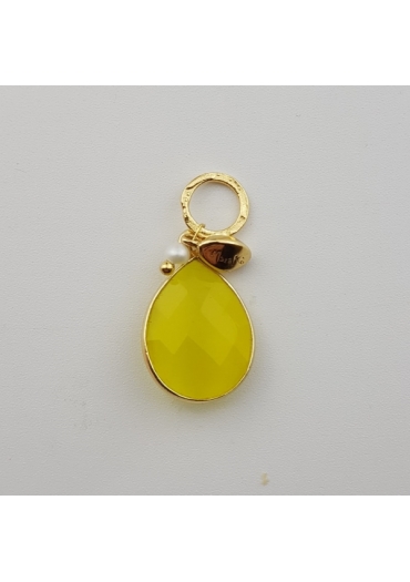 Ciondolo goccia 18 per 13 mm agata gialla﻿