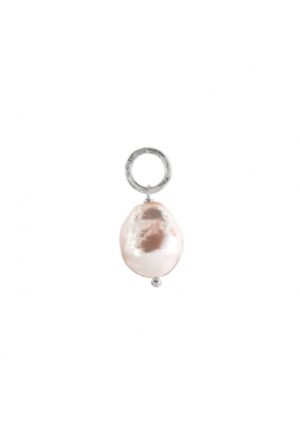 Ciondolo-orecchino arg.rhperla barocca coltivata 12-14-mm﻿