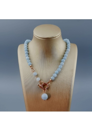 Collier Easy Acquamarina milk 6 mm