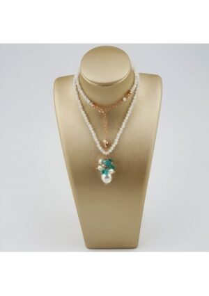 Collier labradorite bianca,apatite