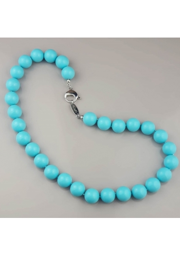 Collier pasta turchese 4 fiori14 mm
