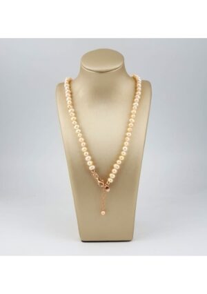 Collier perle coltivate semi round rosa pesca 6 mm﻿