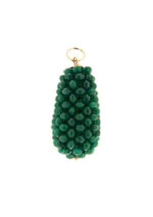 Goccia tessuta bigAgata verde smeraldo﻿