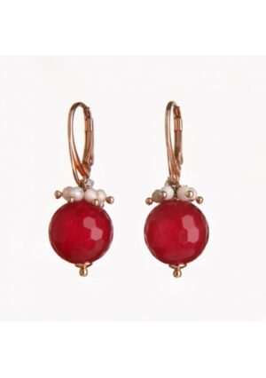 Orecchini agata ruby, opale rosa﻿