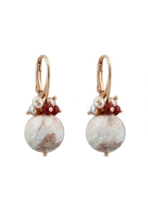 Orecchini diaspro, perle coltivate﻿, agata ruby﻿ 