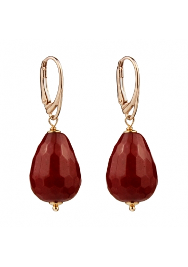 Orecchini goccia agata ruby 15mm per 20mm