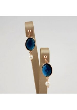 Orecchini quarzi  blue light, perle  coltivate﻿