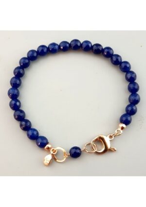 Bracciale agata blu zaffiro 6 mm﻿