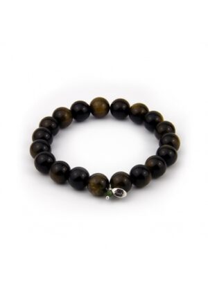Bracciale ossidiana verde 10 mm﻿