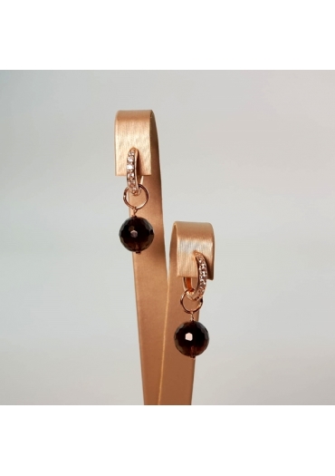 Cerchietti con zirconi, quarzo fumè 10 mm﻿