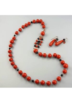 Chanel corallo bamboo red, agata nera﻿