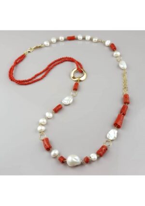 Chanel corallo rosso sardo, perle coltivate﻿