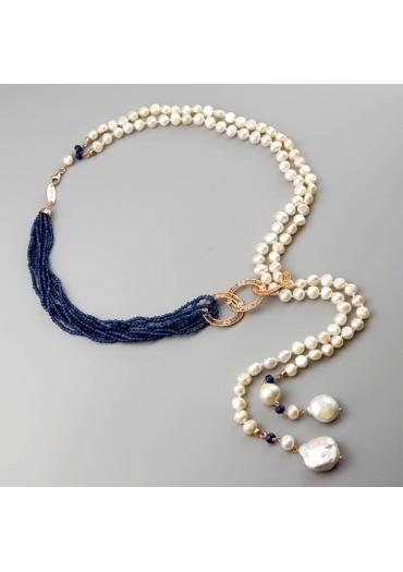 Chanel perle coltivate agata blu zaffiro﻿