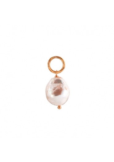 Ciondolo-orecchino rosèperla barocca coltivata 12-14-mm