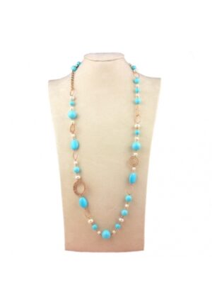 Collana pasta turchese 4 fiori