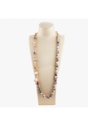 Collana scomponibile Diaspro e opale rosa﻿