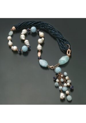 Collier agata blu zaffiro