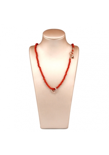 Collier corallo bamboo rosso