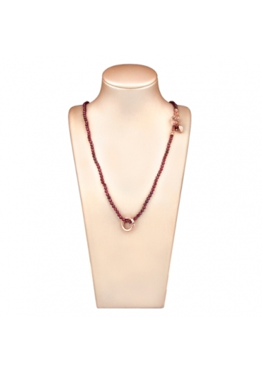 Collier granato taglio diamond 42 cm