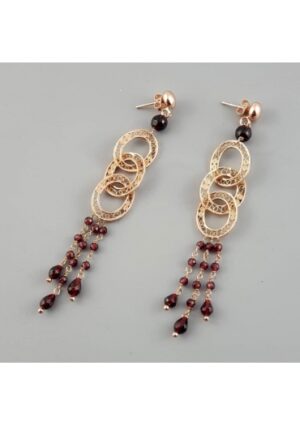 Orecchini filigrana,granato diamond, lunghezza 10 cm﻿