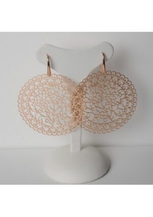 Orecchini lastra laserata big
arg.925/00 placcato oro rosa,
diametro 5 cm﻿