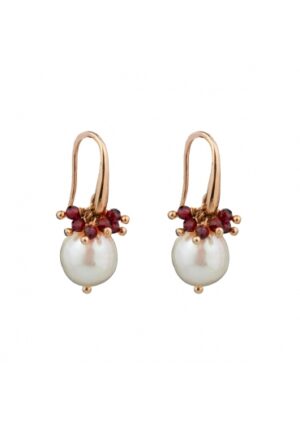Orecchini perle coltivate,Granato diamond﻿