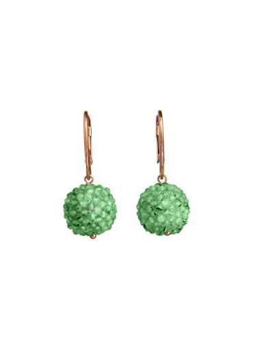 Orecchini mora tessuta a mano in quarzo rutilato verde﻿ e arg925/00 placcato oro rosa
