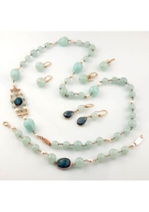 Parure Giada Celeste,perle coltivate﻿