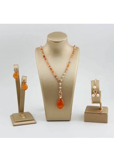 Parure Rugiada, agata arancione