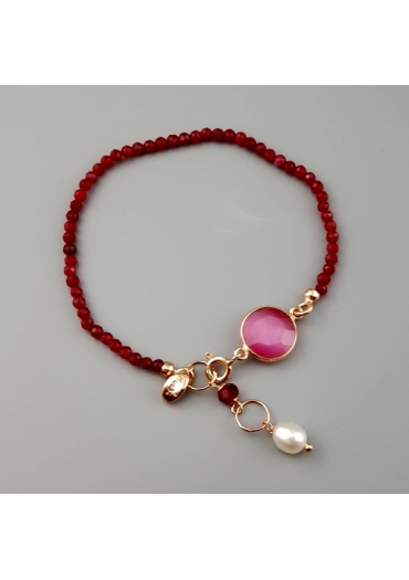 Bracciale aquarelle,agata Ruby﻿