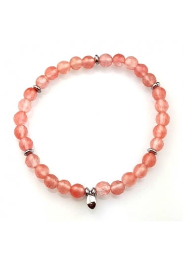 Bracciale quarzo cherry 6 mm﻿