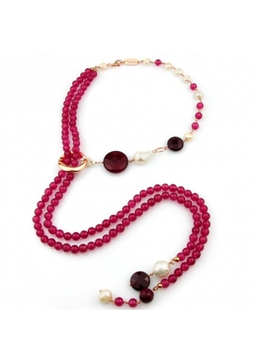 Chanel agata ruby, giada rosa,perle coltivate﻿