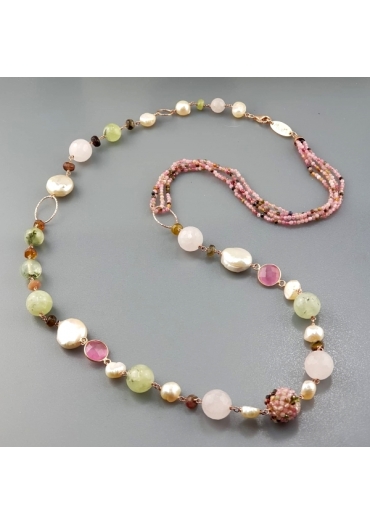 Chanel quarzo rosa, quarzo rutilato verde, tormaline﻿
