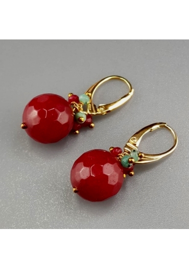 Orecchini agata ruby, rubizoesite﻿